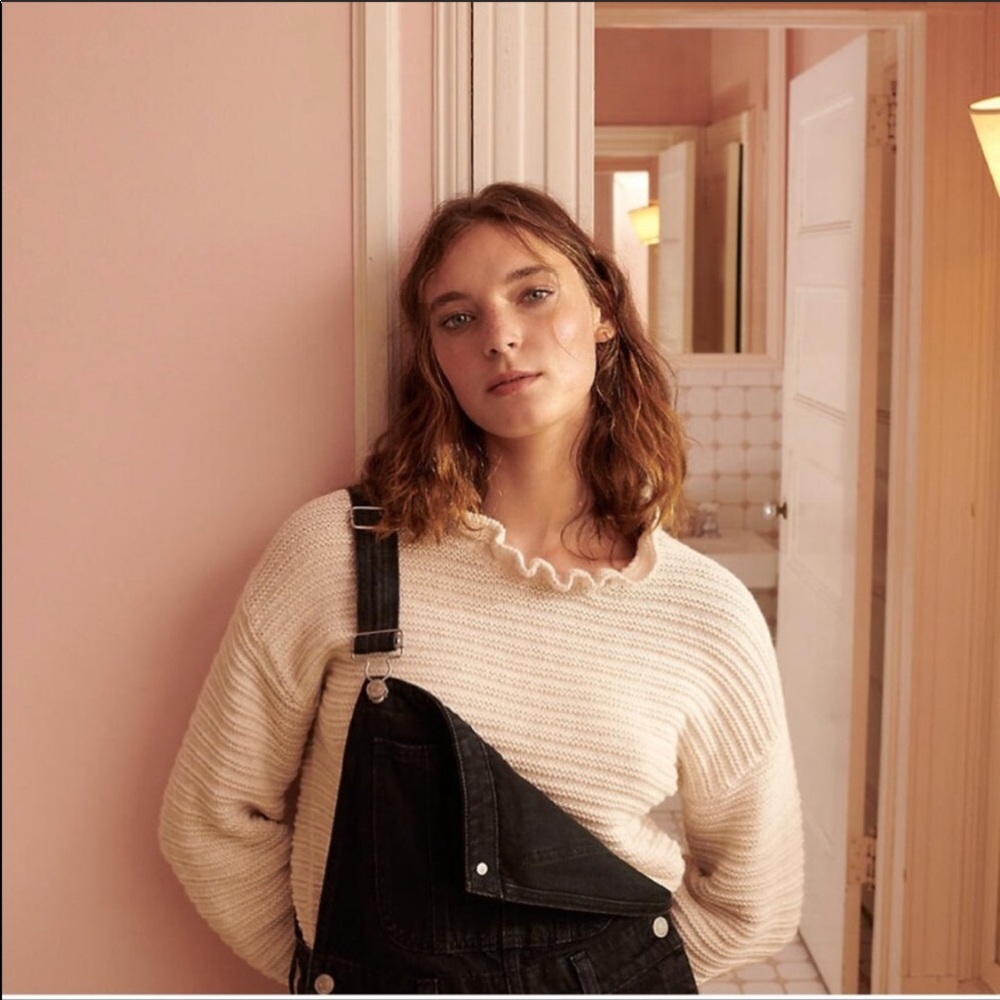 Madewell cream ruffle sweater